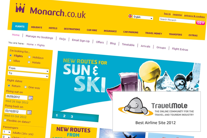 Monarch wins Best Airline Website award