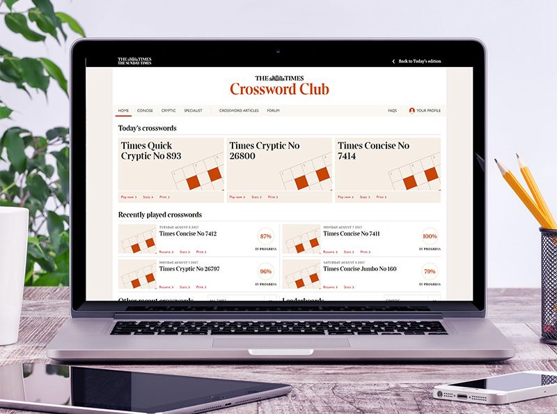 The Times - Crossword Club Web Design